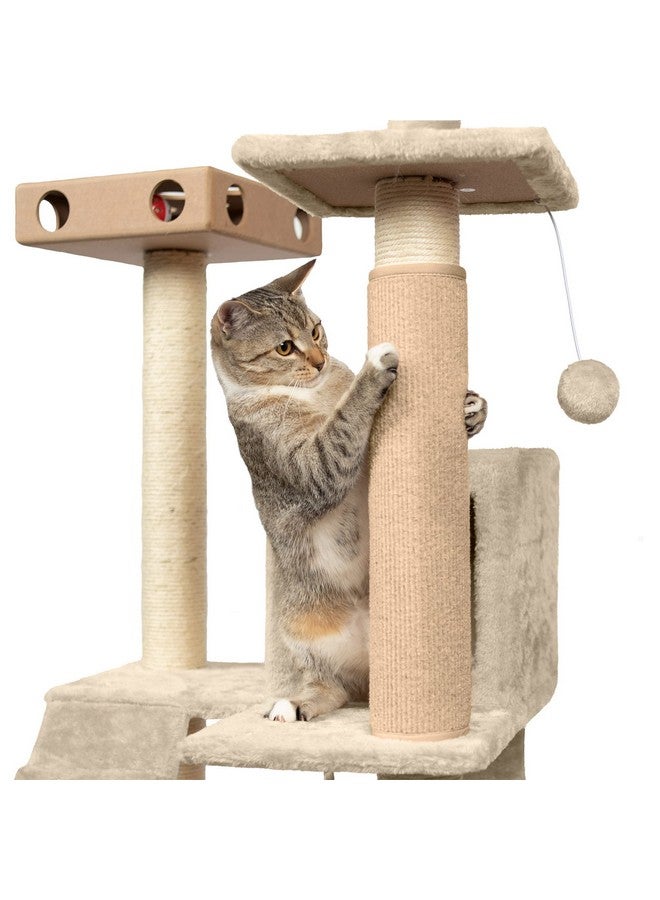 غطاء عمود خدش ملفوف من فورهافن للقطط الداخلية، يناسب أعمدة يصل قطرها إلى 3.5 بوصة، متين وأقل فوضى - سجادة خدش تايجر تاف للسجاد - كريمي، صغير - Image 1