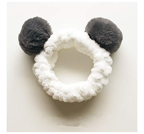 CRIZAN 4 Pack Cute Plush Panda Bear Ear Hair Band for Washing Face, Beauty Spa Facial Headband, Makeup Running Sport Headband for Women's Hair, Hair Wraps Headbands Spa Non Slip - Image 5