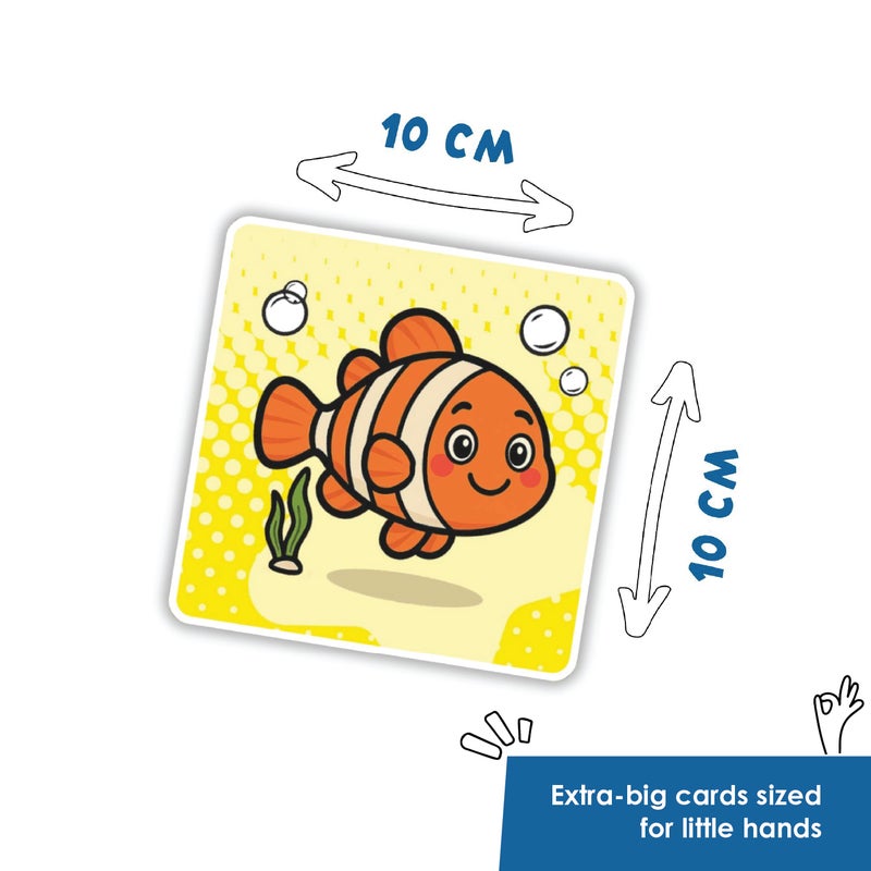 alldoro XXL Floating Soft Memo Bath Game 33 Pieces | EVA Foam Cards | 10x10cm | Sticks to Wet Surfaces | Waterproof Memory Match for Kids Age 3+ - Image 5