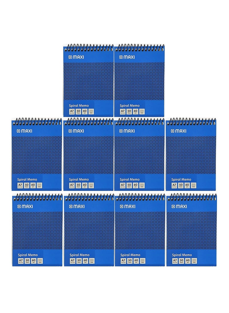 Maxi 10-Piece A7 Size Small Spiral Memo Pad  - Image 1