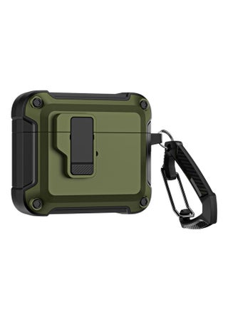 Case Cover For AirPods 3 TPU + PC Wireless Bluetooth Earphone Protective Case with Switch Lock & Hook Dark Green - pzsku/ZB5E94B6863A05F2F6DCAZ/45/_/1714875600/e3b1ac29-3bff-453a-8e87-7e7cb0b4992a