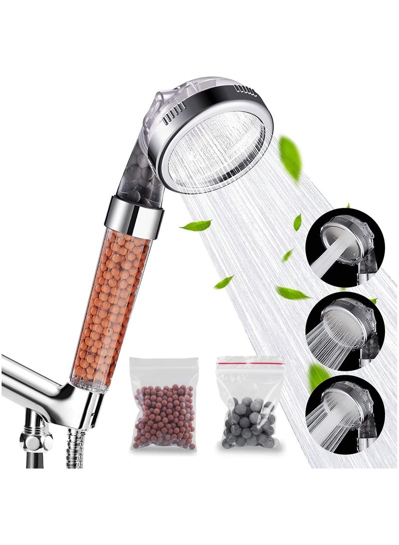 High Pressure Shower Head 4 Gear Adjustment Filtered Water Quality Purifies Water Remove Chlorine Clear - Image 1