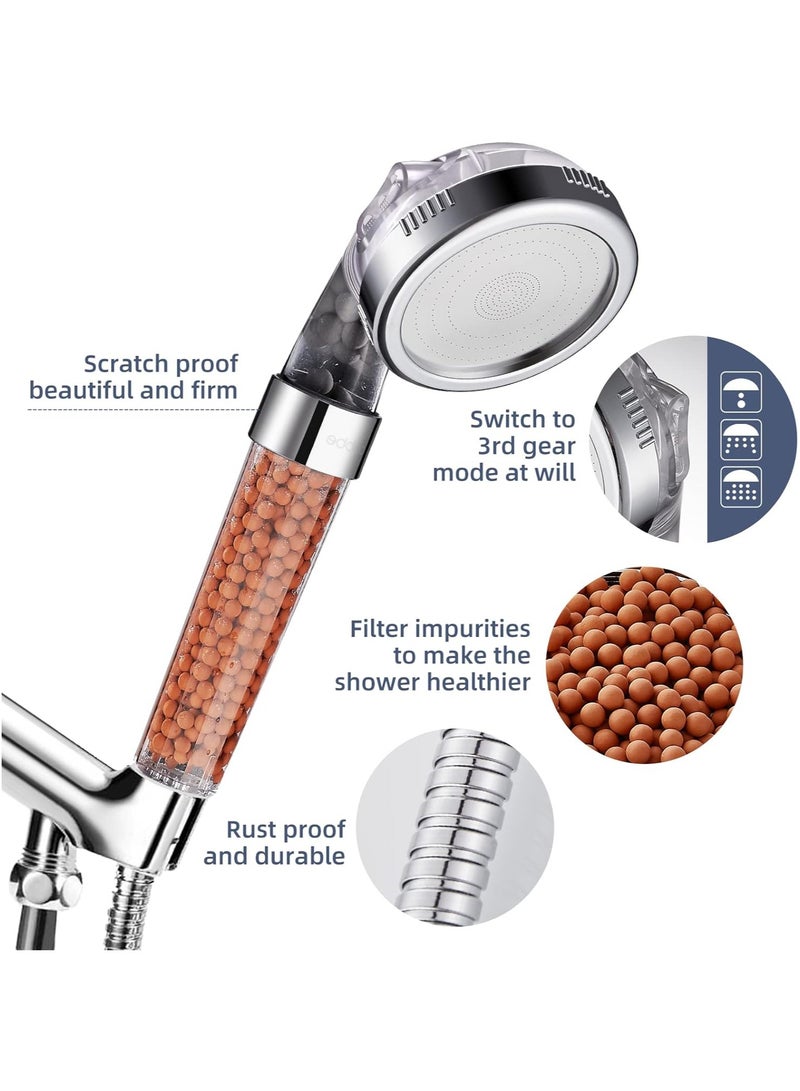 High Pressure Shower Head 4 Gear Adjustment Filtered Water Quality Purifies Water Remove Chlorine Clear - Image 3