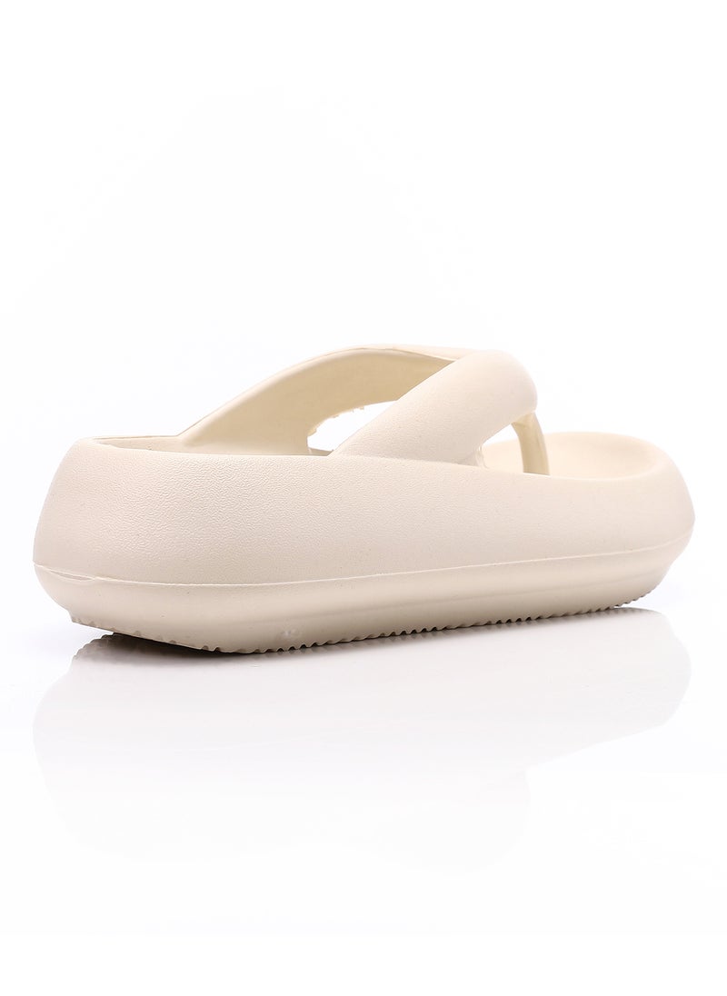 DejaVu Practical Plain Thong Cloud Slippers - Beige  - Image 3