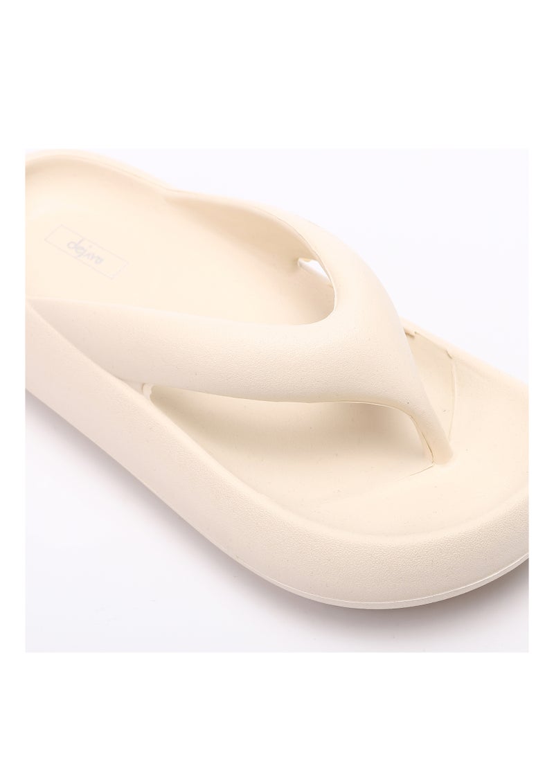 DejaVu Practical Plain Thong Cloud Slippers - Beige  - Image 5