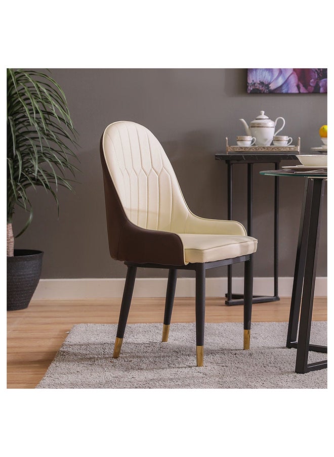 DANUBE HOME Amadeo Dining Chair Strong And Sturdy Kitchen Dining Chair 1 Seater Modern Design Furniture For Dining Room Home Living Room L50Xw50Xh93Cm Beige  - Image 1