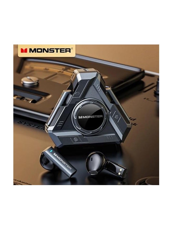 Monster XKT22 Fingertip Gyroscope Earbuds Large Capacity Battery Earphones HD Call Headsets Low Gaming Latency Headphones Black - Image 3