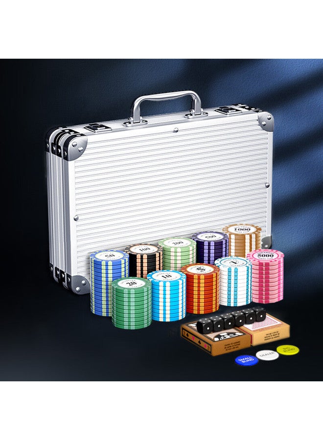 Wangjing Poker 300g Clay Poker Chips, Texas Hold'em Chip Set, Mahjong Chips For Card Room, Aluminum Box - Image 1