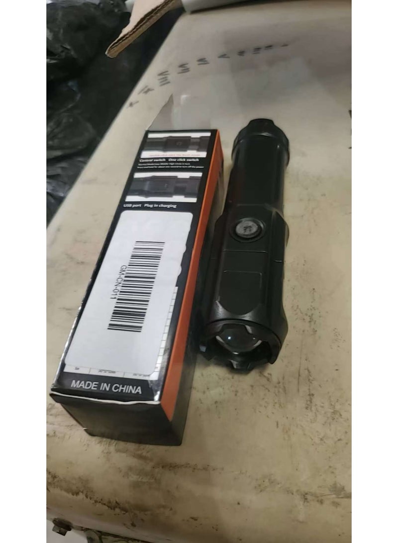 Rechargeable LED Flashlight with USB Port and Zoom Function - Image 3