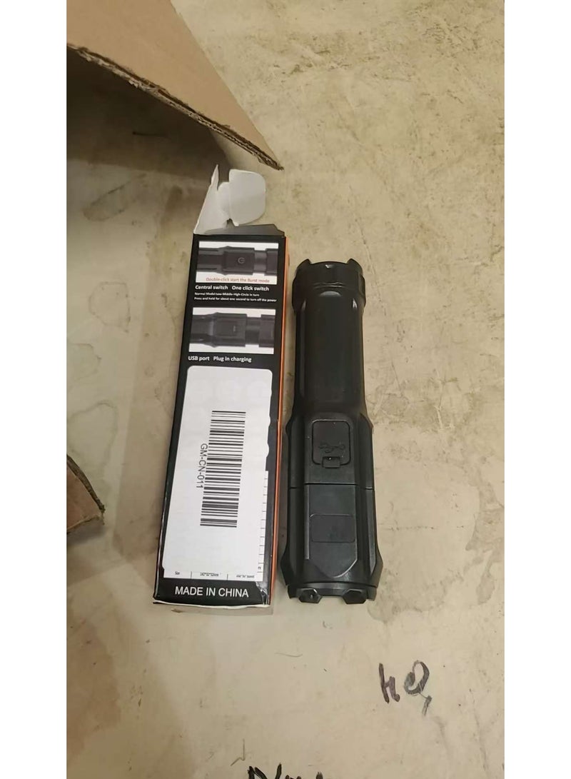 Rechargeable LED Flashlight with USB Port and Zoom Function - Image 2