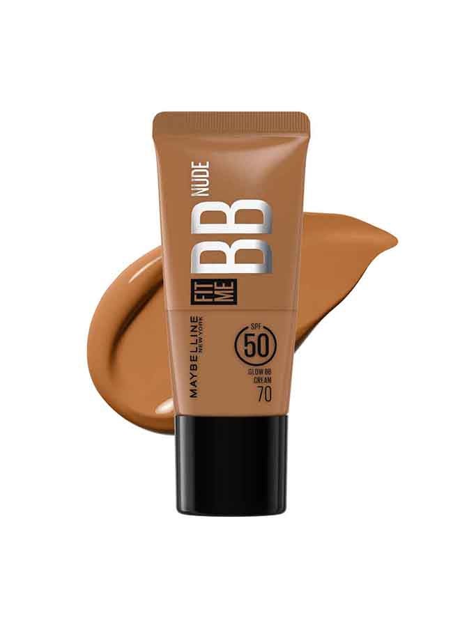 MAYBELLINE NEW YORK Fit Me Bb Nude Spf 50, 24H Hydration 2% Niacinamide -70 - Image 1