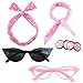 Aneco 6 Pack 50s Costume Set Chiffon Scarf Cat Eye Glasses Bandana Tie Headband Earrings for Women Accessories - Image 3