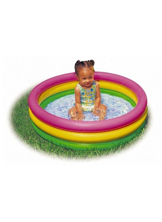3 Ring Multicolor Portable Inflatable Lightweight Compact Circular Swimming Pool 114x25cm - Image 3
