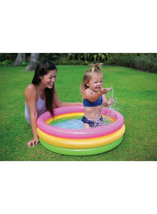 3 Ring Multicolor Portable Inflatable Lightweight Compact Circular Swimming Pool 114x25cm - Image 4