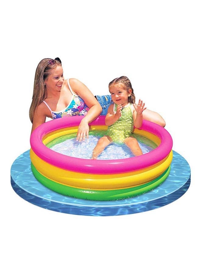 3 Ring Multicolor Portable Inflatable Lightweight Compact Circular Swimming Pool 114x25cm - Image 2