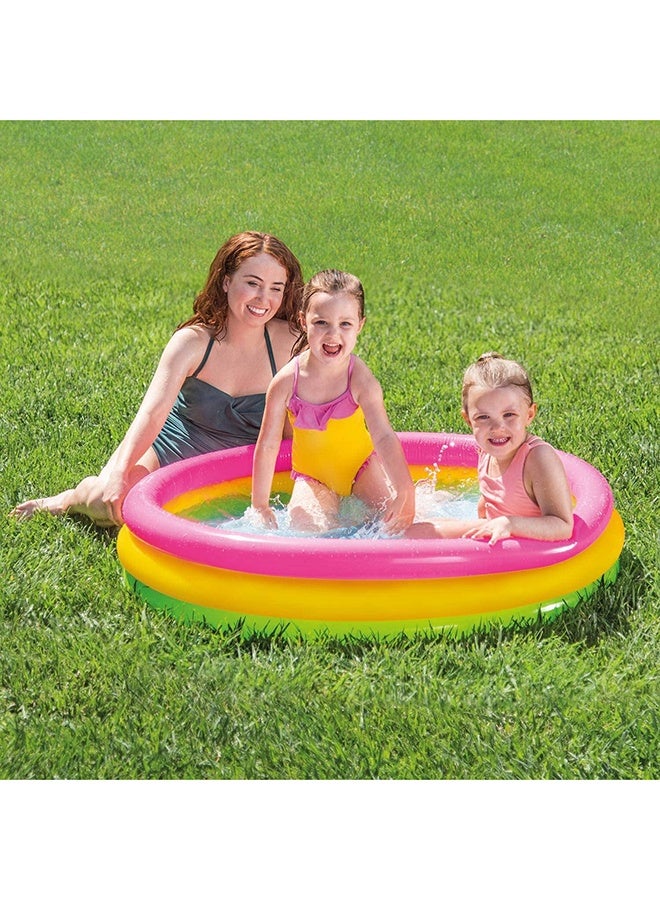 3 Ring Multicolor Portable Inflatable Lightweight Compact Circular Swimming Pool 114x25cm - Image 5