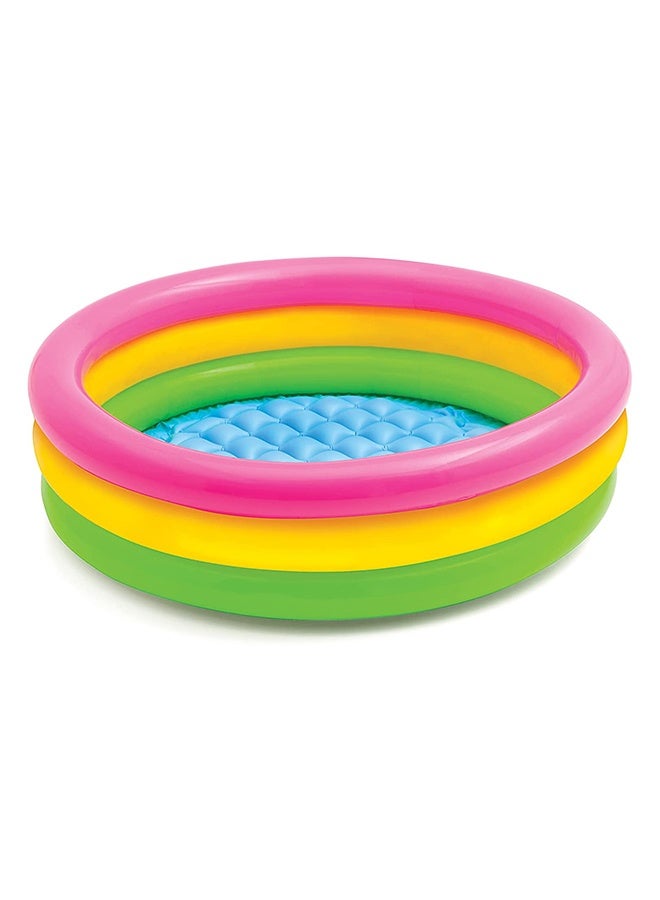 3 Ring Multicolor Portable Inflatable Lightweight Compact Circular Swimming Pool 114x25cm - Image 1