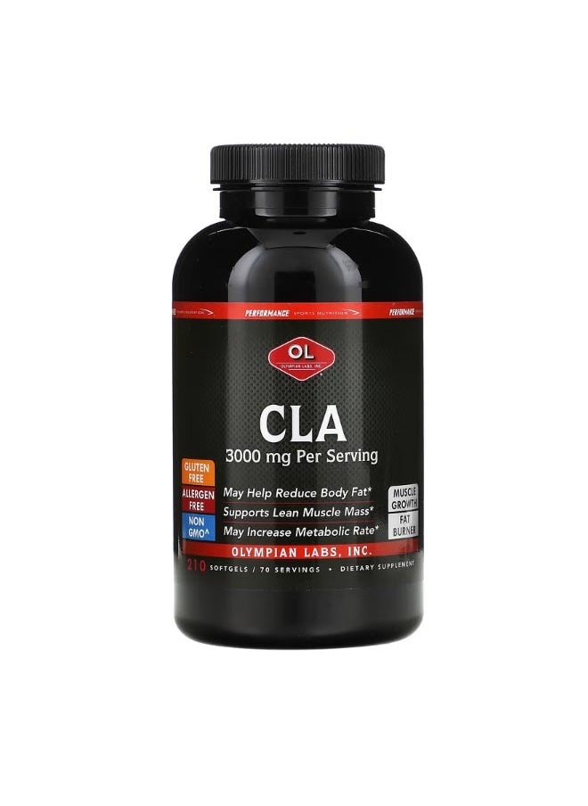 Olympian Labs CLA 3000 mg 210 Softgels 1000 mg per Softgel  - Image 1