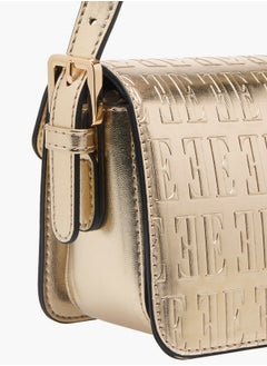 ELLE Women's Monogram Embossed Shoulder Bag with Flap Closure  - Image 5