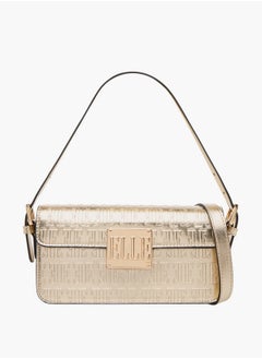 ELLE Women's Monogram Embossed Shoulder Bag with Flap Closure  - Image 1