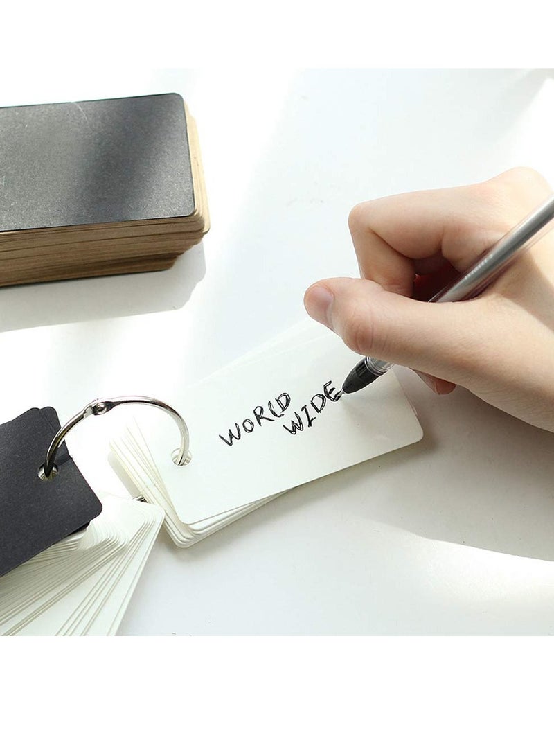 SOLARAE Study Cards with Ring, Kraft Paper Index Card Stock Paper Study Cards Memo Scratch Pads Blank Study Cards for Learning, Working, (4 Pcs, 100 Sheets Each) - Image 3