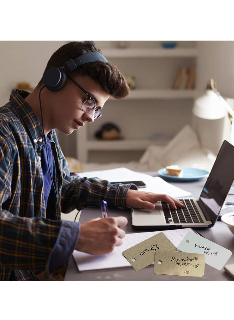 SOLARAE Study Cards with Ring, Kraft Paper Index Card Stock Paper Study Cards Memo Scratch Pads Blank Study Cards for Learning, Working, (4 Pcs, 100 Sheets Each) - Image 5