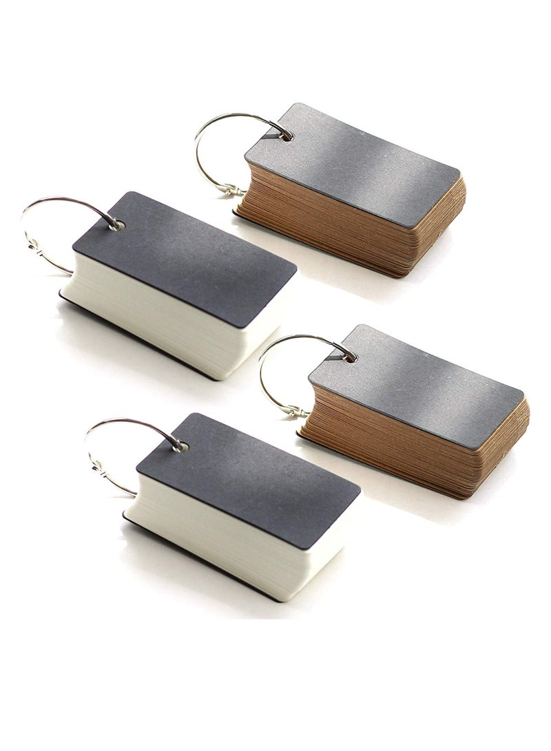 SOLARAE Study Cards with Ring, Kraft Paper Index Card Stock Paper Study Cards Memo Scratch Pads Blank Study Cards for Learning, Working, (4 Pcs, 100 Sheets Each) - Image 1