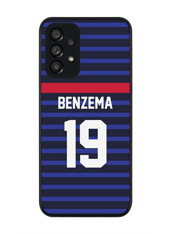 Stylizedd Rugged Black edge case for Samsung Galaxy A73 5G Slim fit Soft Case Flexible Rubber Edges Anti Drop TPU Gel Thin Cover - Football Team - France Player Name - Benzema - Image 1
