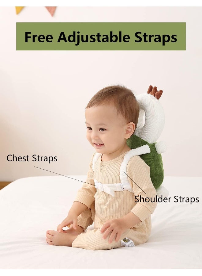 JunNeng JunNeng Toddler Baby Head Protector Pad Safety Cushion with Knee Pads & Anti-Slip Sock, Turtle - Image 4