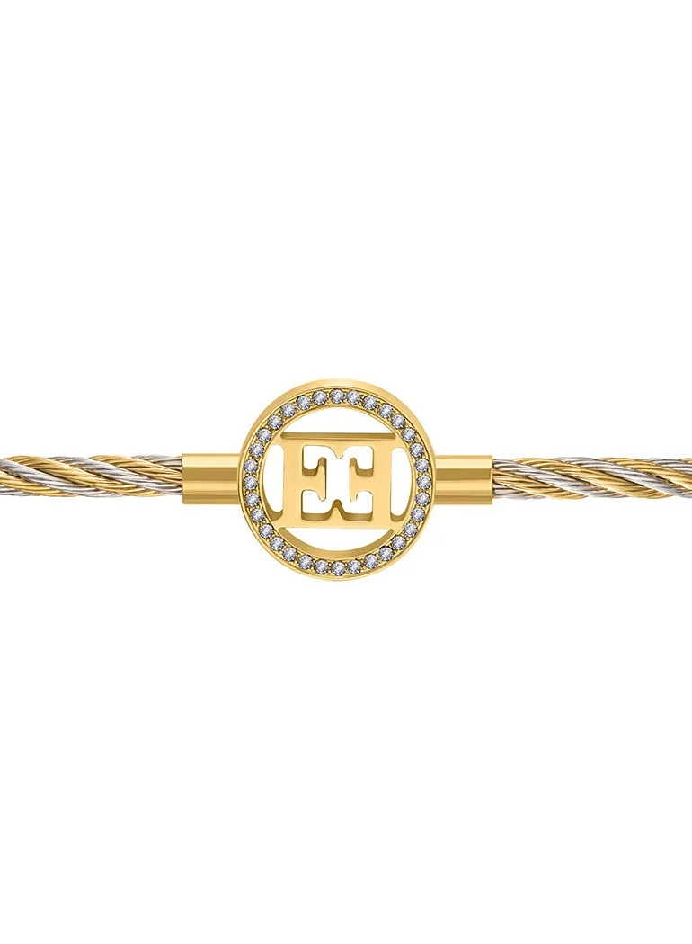 ESCADA Isabella Two Tone Silk Cord Bracelet with Gold