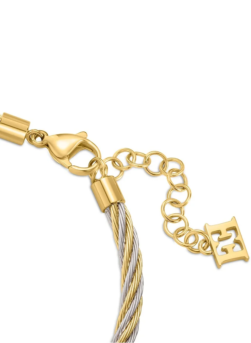 إسكادا Isabella Two Tone Silk Cord Bracelet with Gold