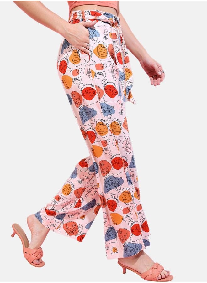 Freehand Women Flared Quirky Mid-Rise Pants  - Image 4