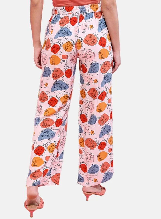 مرفوعة Women Flared Quirky Mid-Rise Pants
