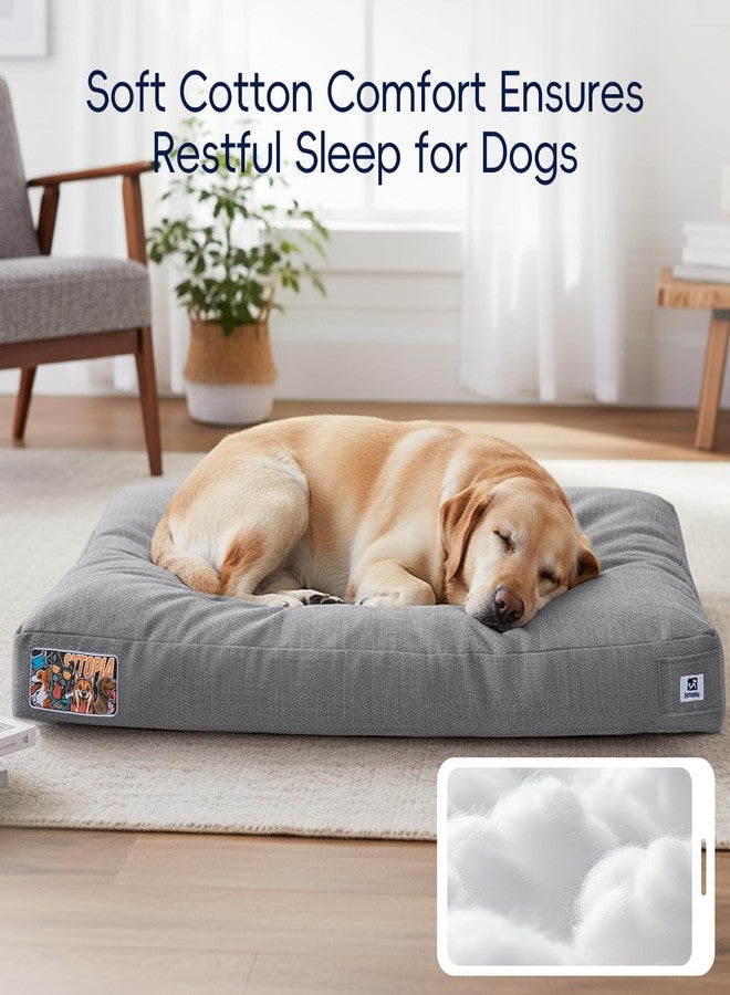 Sytopia 42 Inch Indestructible Dog Beds for Large Dogs, XL Chew Proof Dog Bed, Waterproof Pet Crate Pad with Chew-Resistant Removable Cover, Great for Indoor, Outdoor, Crate, Patio Use (Grey) - Image 4