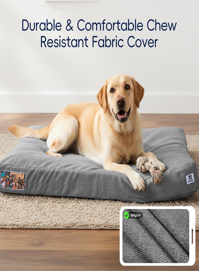 Sytopia 42 Inch Indestructible Dog Beds for Large Dogs, XL Chew Proof Dog Bed, Waterproof Pet Crate Pad with Chew-Resistant Removable Cover, Great for Indoor, Outdoor, Crate, Patio Use (Grey) - Image 2