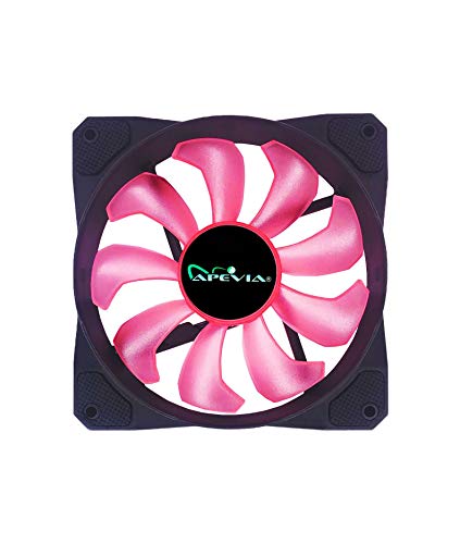 APEVIA CO312L-PK Cosmos 120mm Pink LED Ultra Silent Case Fan w/ 16 LEDs & Anti-Vibration Rubber Pads (3 Pk) - Image 3