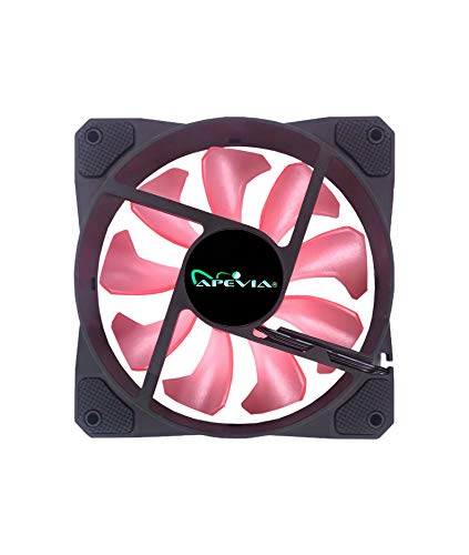APEVIA CO312L-PK Cosmos 120mm Pink LED Ultra Silent Case Fan w/ 16 LEDs & Anti-Vibration Rubber Pads (3 Pk) - Image 4