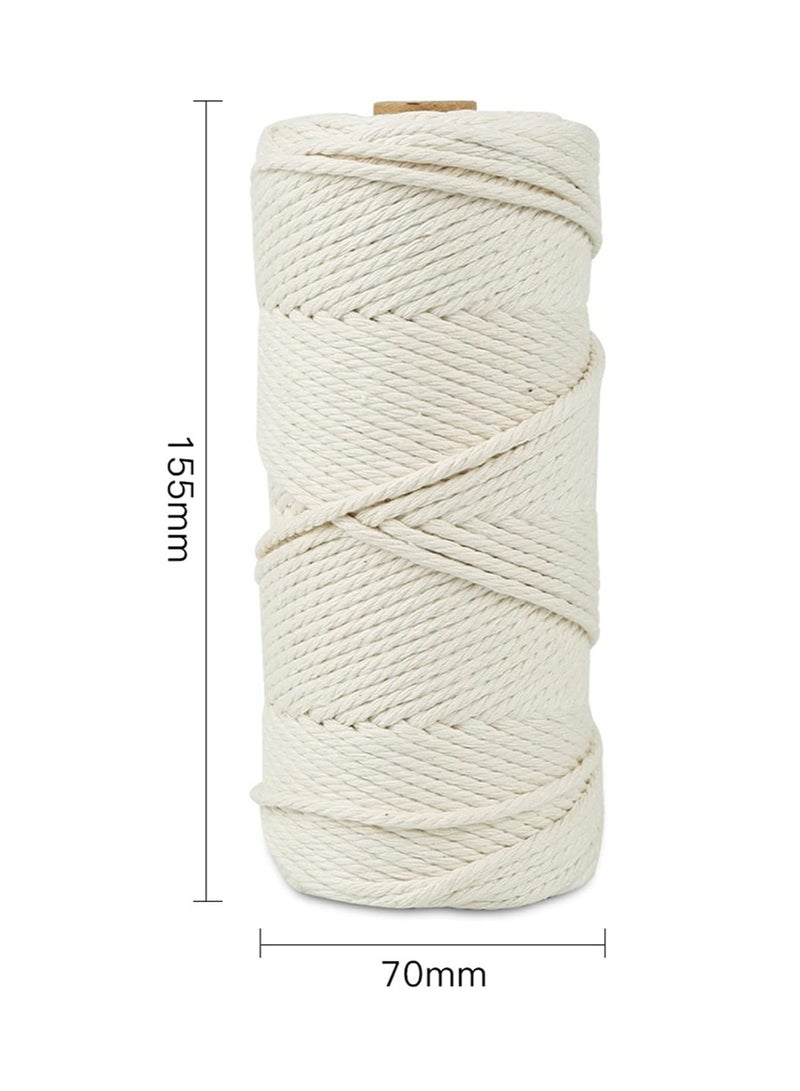 Zikra 3mm Macrame Cotton Cord - 109 Yards Twisted Yarn in Gray, Ideal for DIY Crafts & Plant Hangers - Image 5