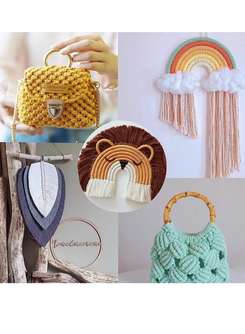 Zikra 3mm Macrame Cotton Cord - 109 Yards Twisted Yarn in Gray, Ideal for DIY Crafts & Plant Hangers - Image 2