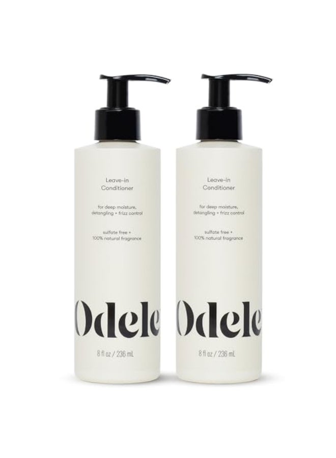Odele Vegan LeaveIn Conditioner for Deep Moisture Detangling Frizz Control Weightless Shine and All Hair Types Textures 8 fl oz 2Pack - Image 1