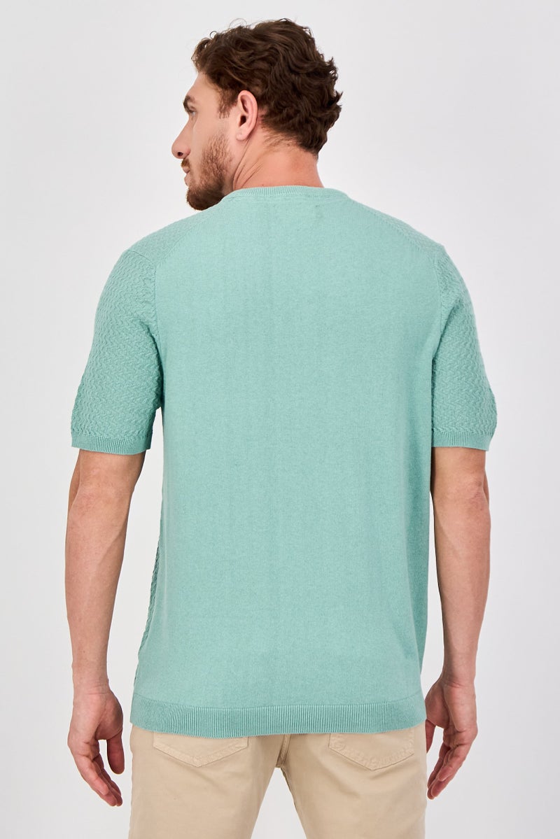Threadbare تي شيرت رجالي بأكمام قصيرة بياقة دائرية، لون أخضر مريمي - Image 3