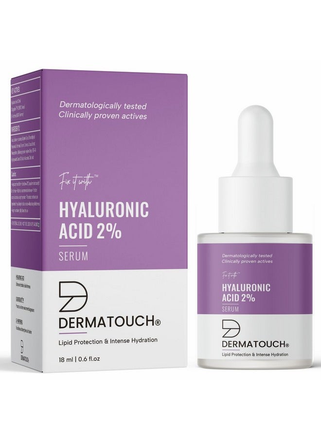 DERMATOUCH Hyaluronic Acid 2% Serum | For Intense Hydration, Glowing Skin | Specially For Dry Skin | For Both Men & Women | 18Ml  - Image 1