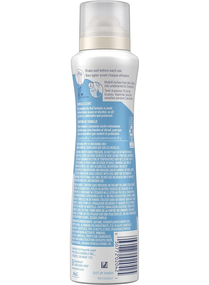 Secret Dry Antiperspirant Deodorant Spray Vanilla+Argan Oil 116g 2PC - Image 5