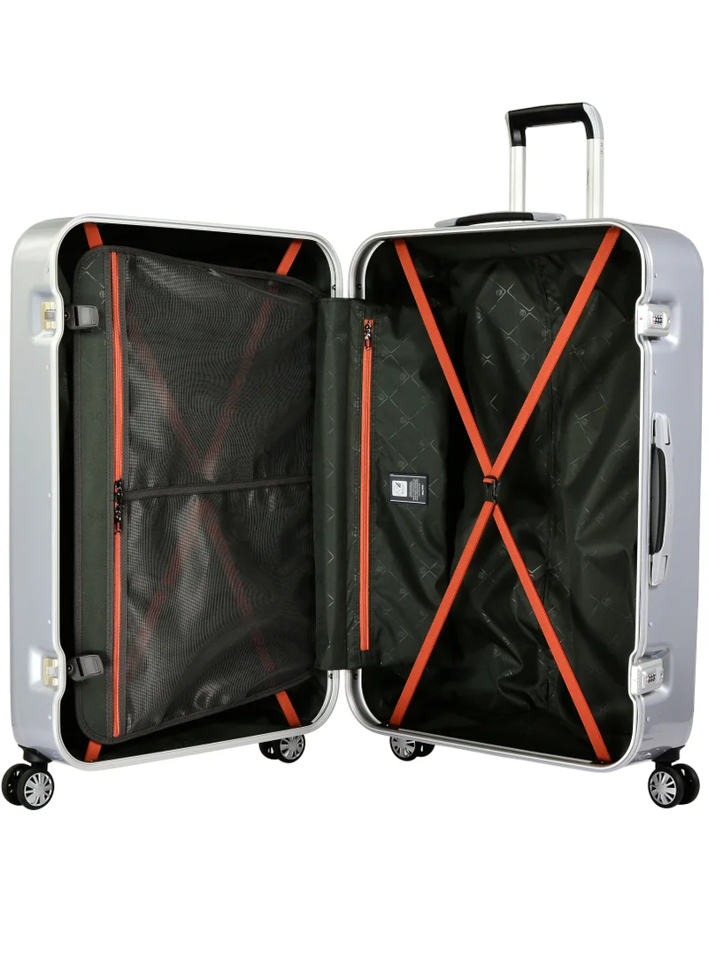 eminent Makrolon Polycarbonate Lightweight Travel Luggage Medium Hard Case Glamorous Suitcase with Double Spinner Wheels and TSA Approved Lock E9L0 Mirror Platinum