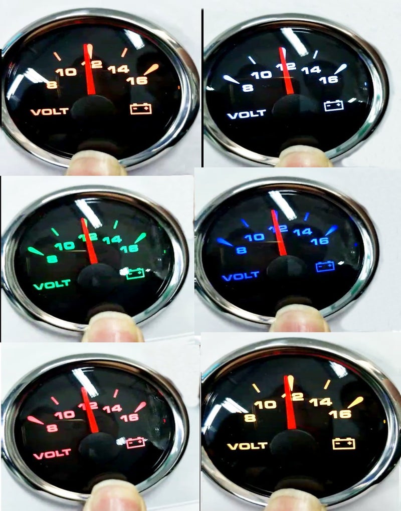 SAMDO 7 Back Light Universal 52mm Voltmeters Voltage Gauges Voltage Meters 8-16V for Boat Yacht Auto Motor Home Truck - Image 3