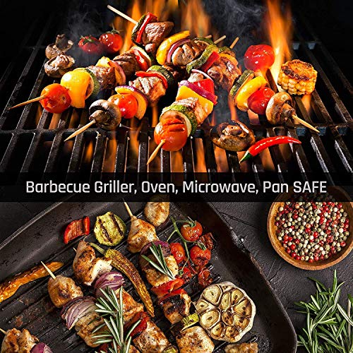 Sakoraware Bamboo Skewers/BBQ Wooden Stick for Cooking, Seekh for Kabab, Paneer Tikka (90 Pcs, 8 inches Each) Combo with Silicon Oil Brush for Kitchen (1 pc, 8.5 inch), Assorted Color - Image 4