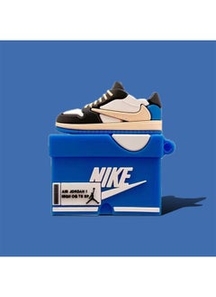 Generic Creative Fashion Brand Shoe Box Shoes Airpods Pro Wireless Bluetooth Earphone Shell For 1/2 Generation Silicone Protective Cover-Color:blue White Black Barb-Applicable Model:airpods/1/2 Generation  - Image 1