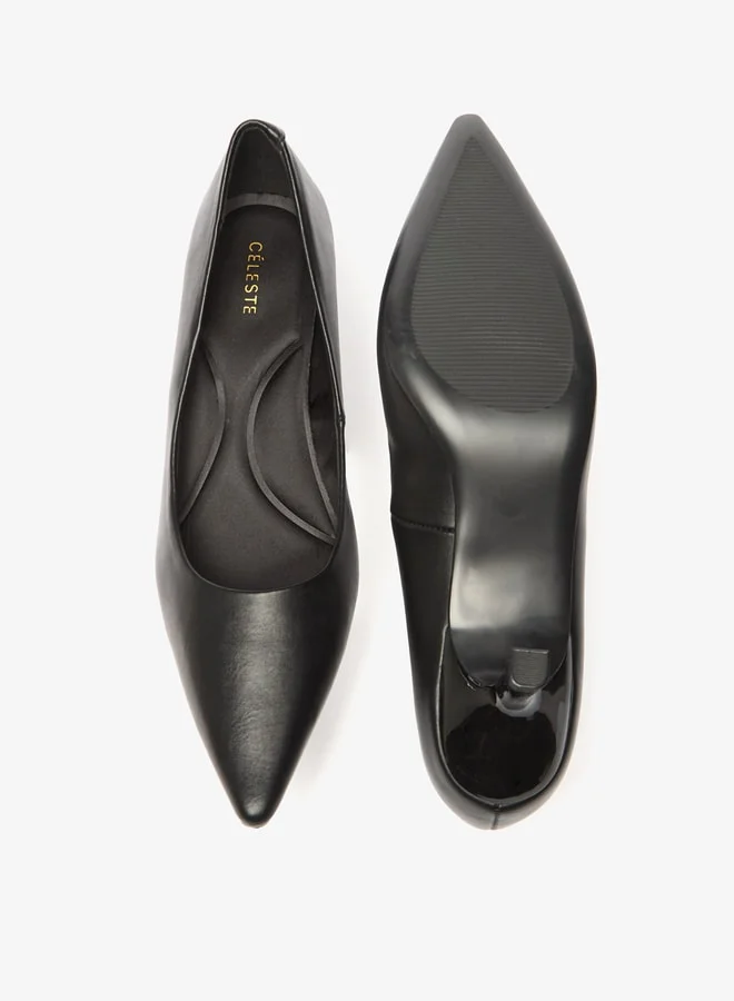 Celeste Women's Solid Pumps with Kitten Heel