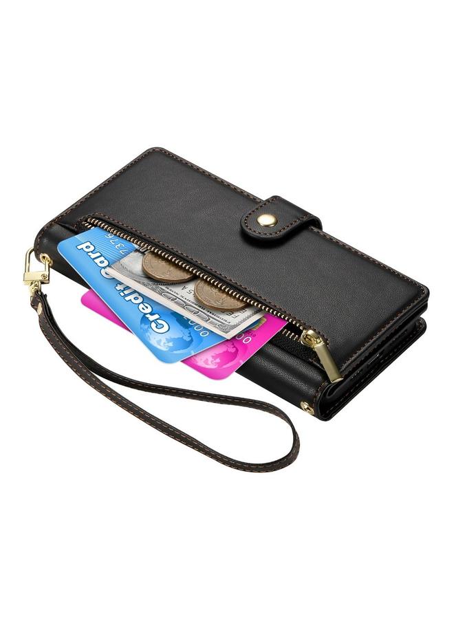 اس-توب جراب لهاتف Huawei nova 13 Pro مزود بتسع فتحات للبطاقات وحقيبة محفظة جلدية بسحاب - Image 5