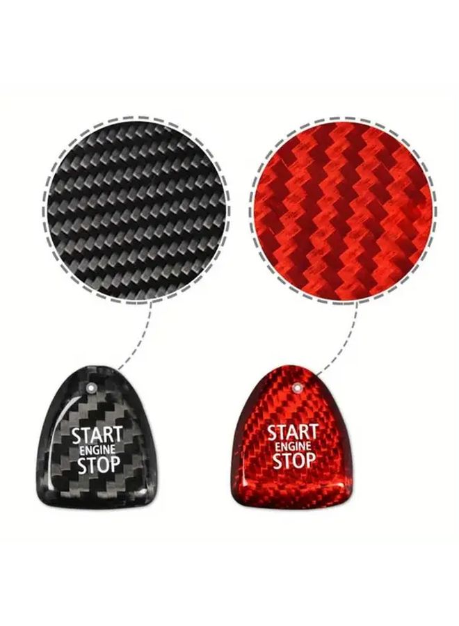 Red Carbon Fiber Engine Start Button Cover Trim for Mini Cooper F Models 2014 2019 - Image 2